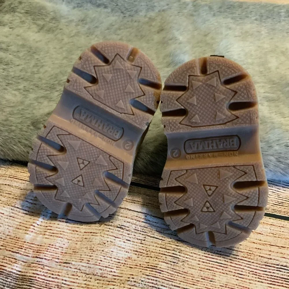 Brahma Tan Baby Work Boots Size 2
